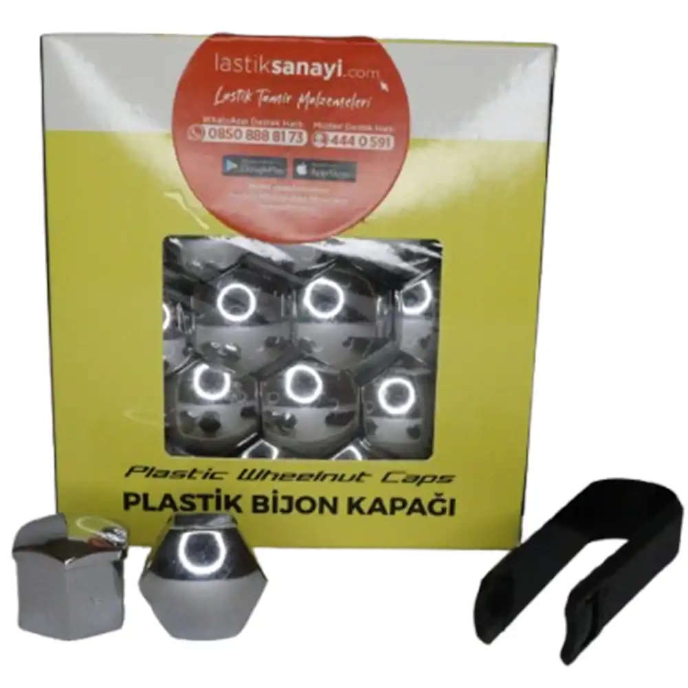 17 mm. Bijon Kapağı Set (20 Adet) Gri