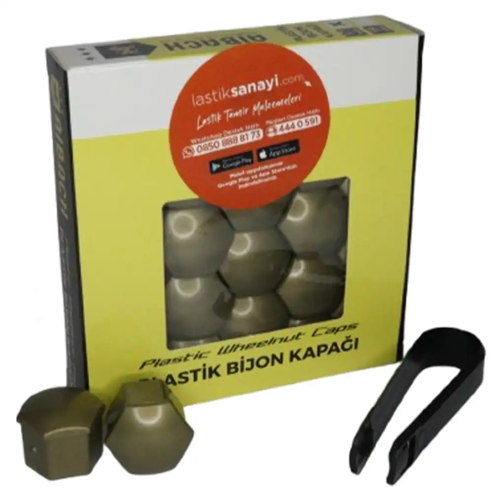 17 mm. Bijon Kapağı  Set (20 Adet) Krom