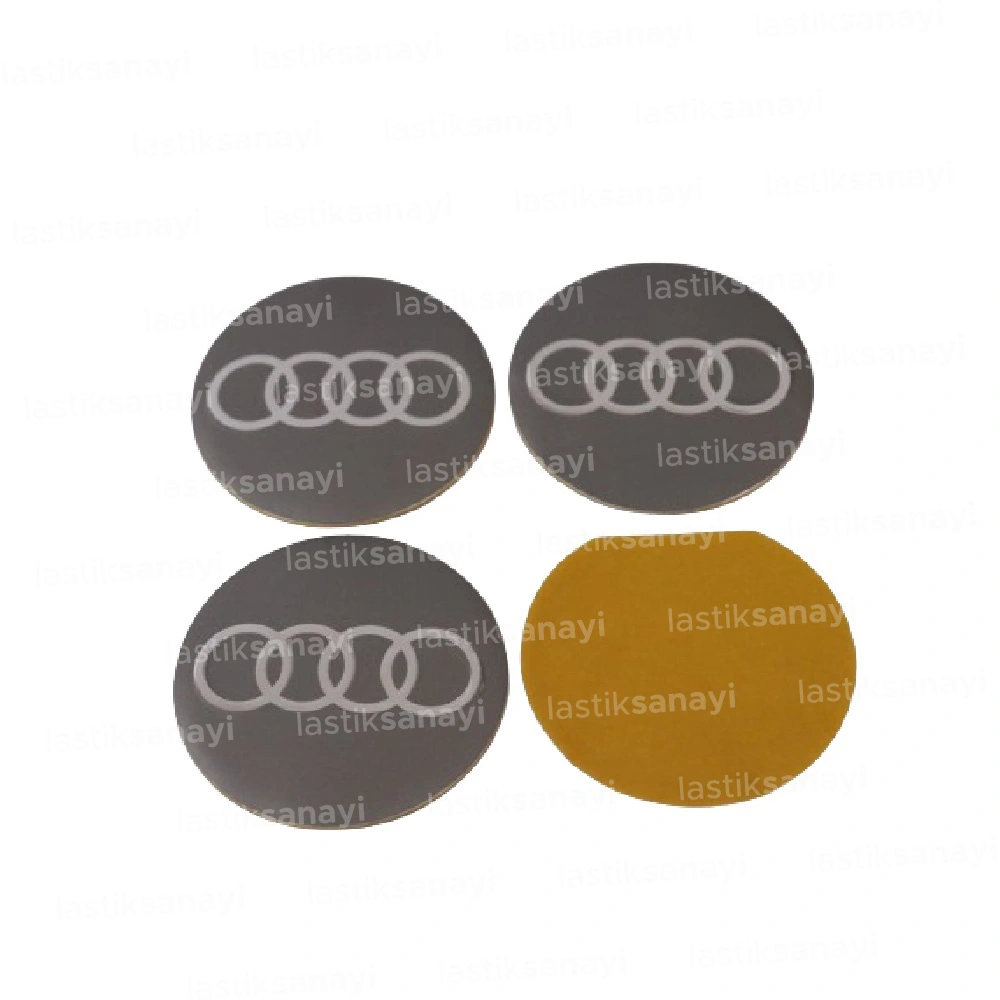 Audi Jant Göbeği Stickerı 56 mm. Gri
