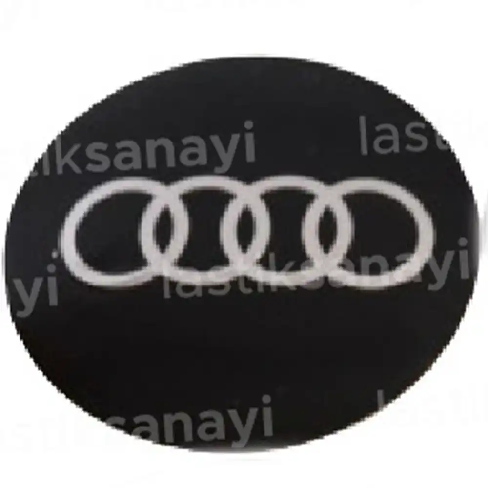 Audi Jant Göbeği Stickerı 56 mm. Siyah  1 Adet