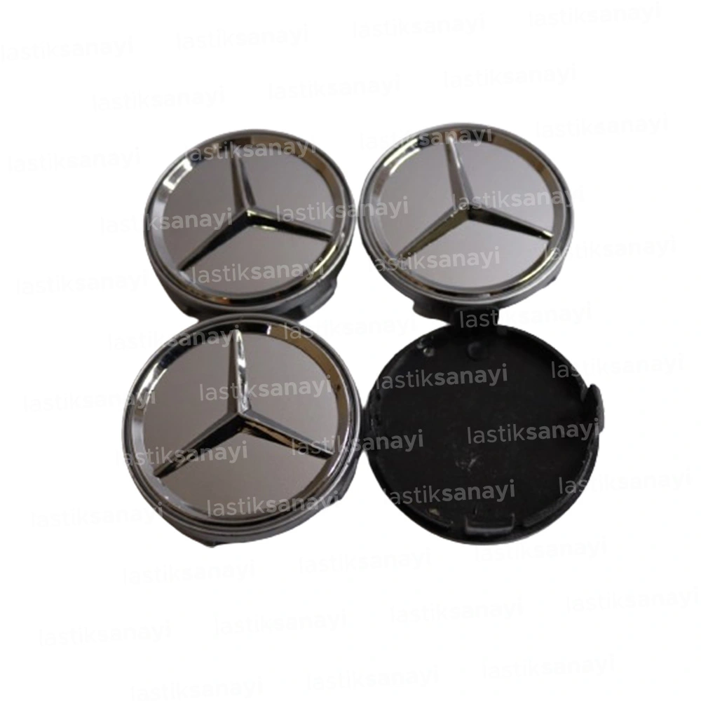 Mercedes Uyumlu Çelik Jant Göbeği 75x72 mm. Gri