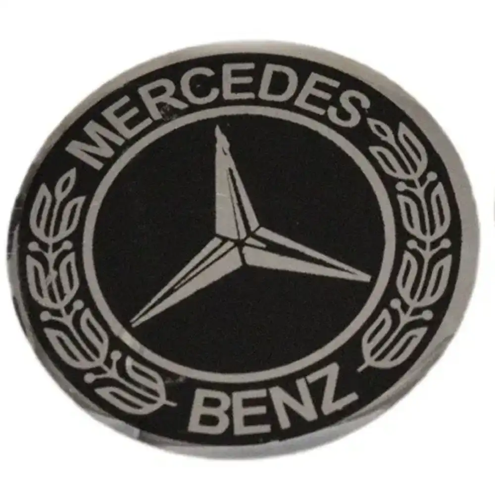 Siyah Gri Mercedes Jant Göbeği Sticker 74 mm. 1 Adet